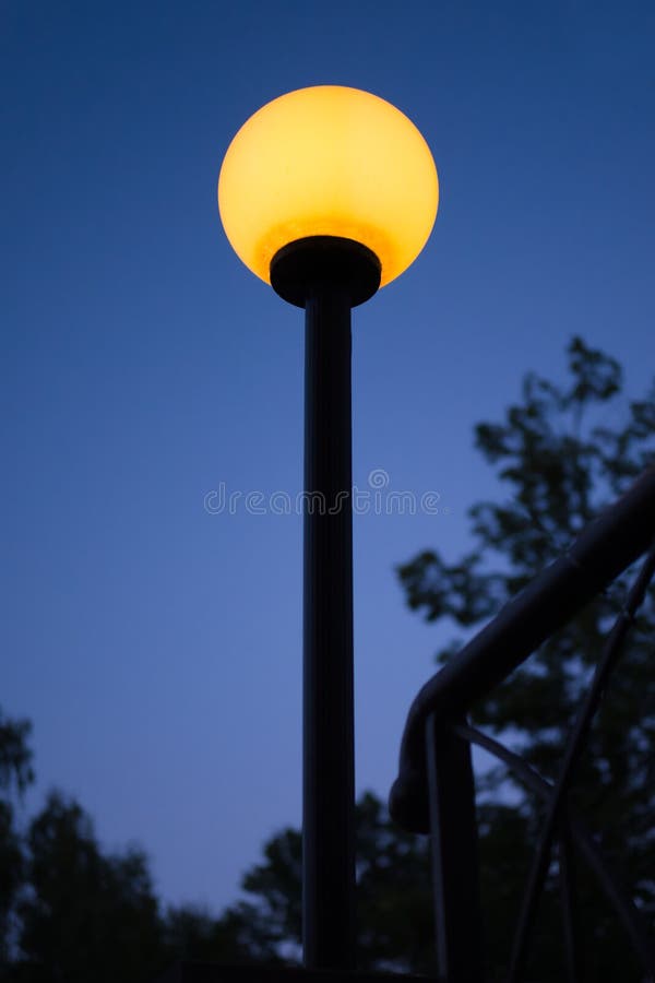 Premium Photo  Lighting ground street lamp in the shape of a ball