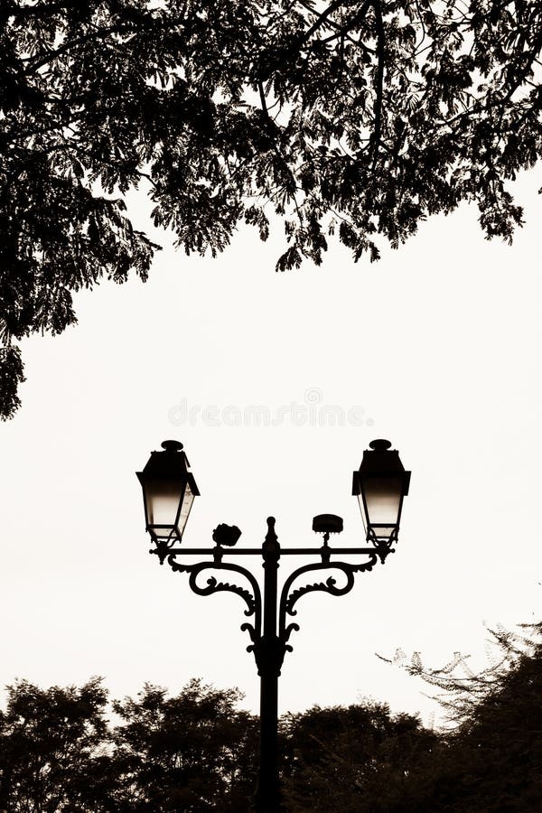 Street lamp in a park stock photo. Image of nighttime 3547646