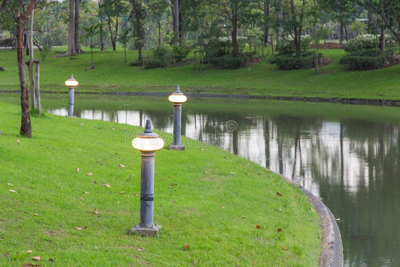Street lamp at park stock photo. Image of thailand, post 62366794