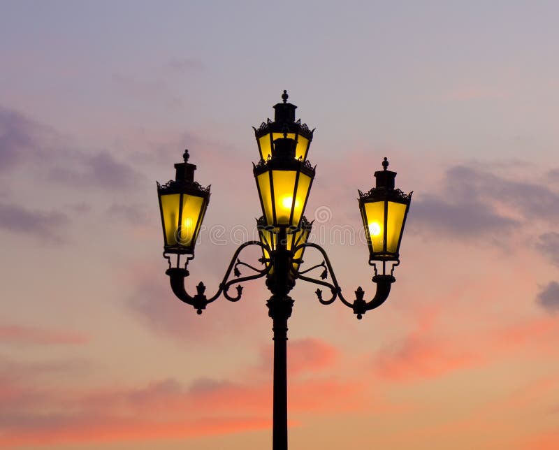 Street lamp on sunset stock image. Image of russian, europe - 33973481