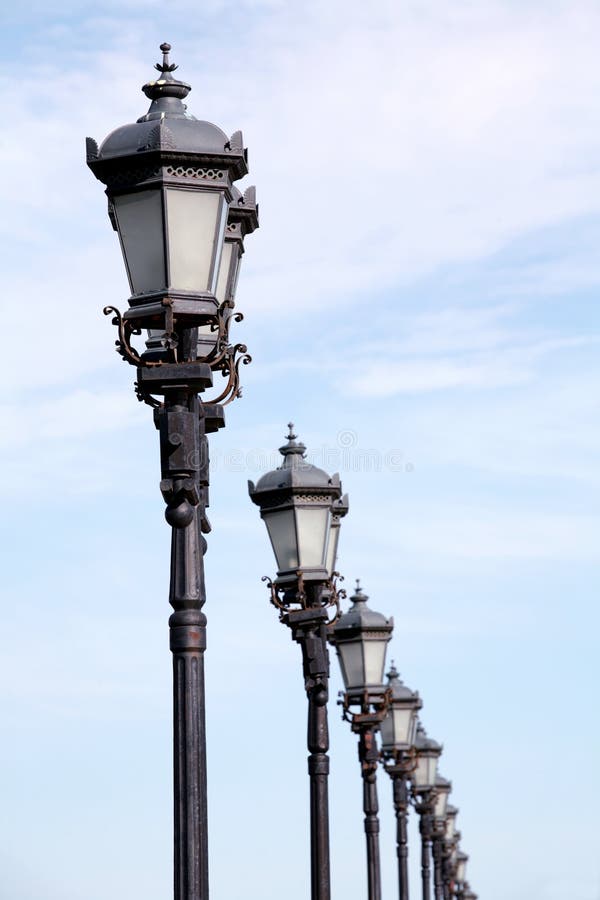 Street Lamps in the Art Deco Style Stock Photo Image of glass, iron