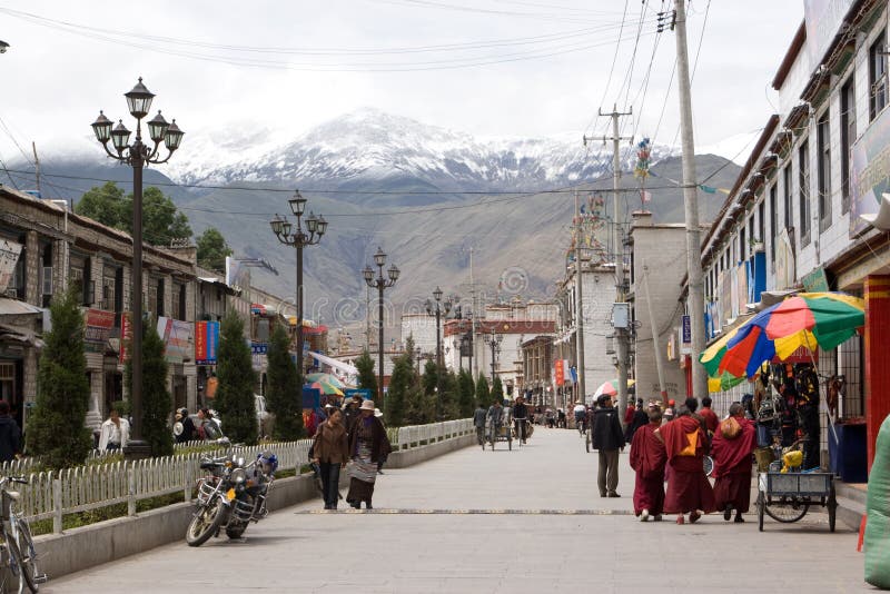 Street of Lhasa Tibet stock photography Street of Lhasa Tibet stock photography