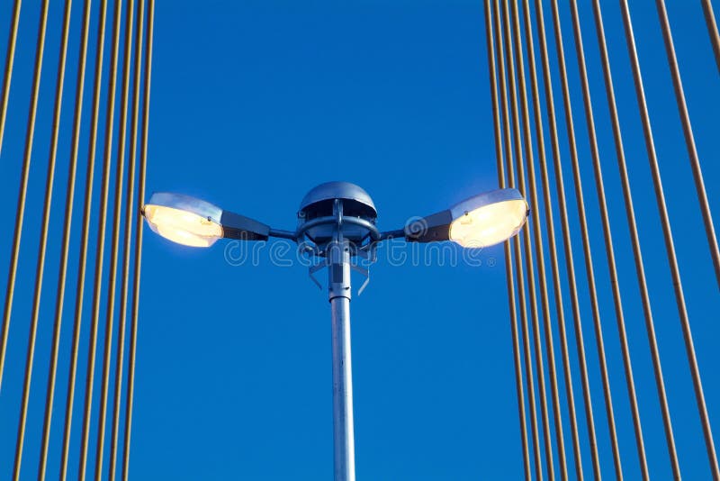 Street light on bridge