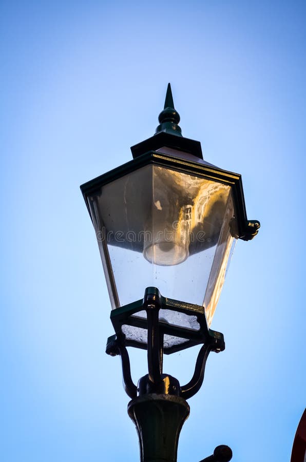Street Light Hanging on Facades in Bergen Stock Photo Image of