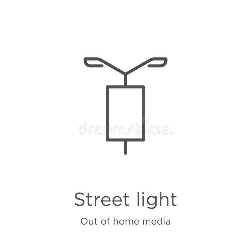 street light icon vector from out of home media collection. Thin line street light outline icon vector illustration. Outline, thin stock illustration street light icon vector from out of home media collection. Thin line street light outline icon vector illustration. Outline, thin stock illustration
