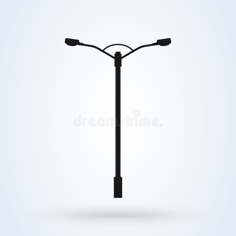 Street light vector icon. Lamppost flat silhouette