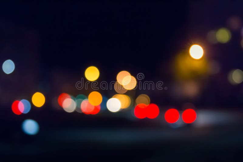 Street lights blur