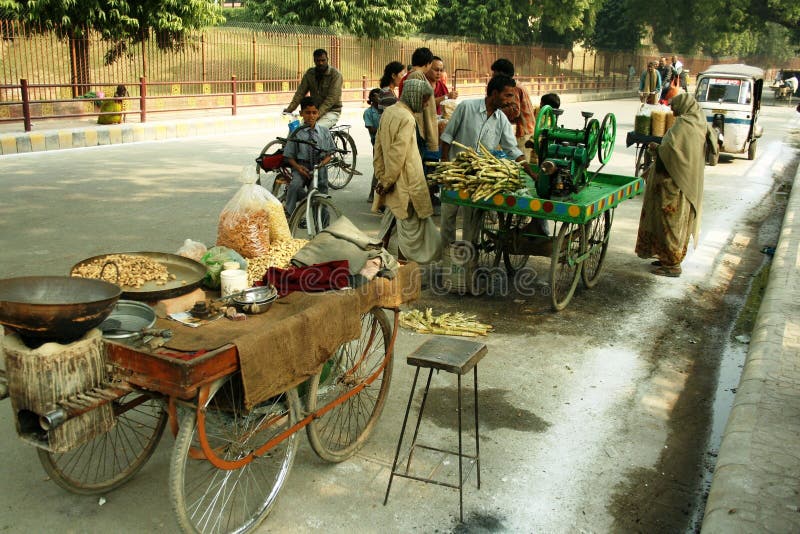 Small street market in an Indian village near Agra. Food vendor sold stock images, royalty-free photos and pictures