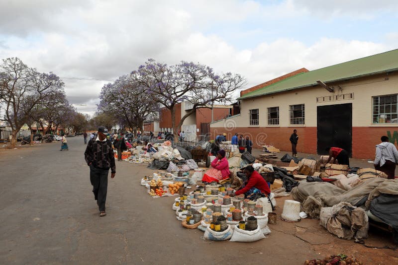 The street market of Bulawayo in Zimbabwe, 16. September 2012 stock photos The street market of Bulawayo in Zimbabwe, 16. September 2012 stock photos