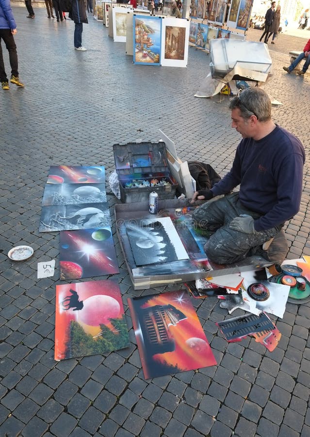 Street painter editorial photography. Image of urban 37748357