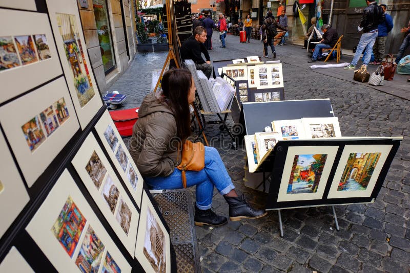 Street painters editorial stock image. Image of city 47001874