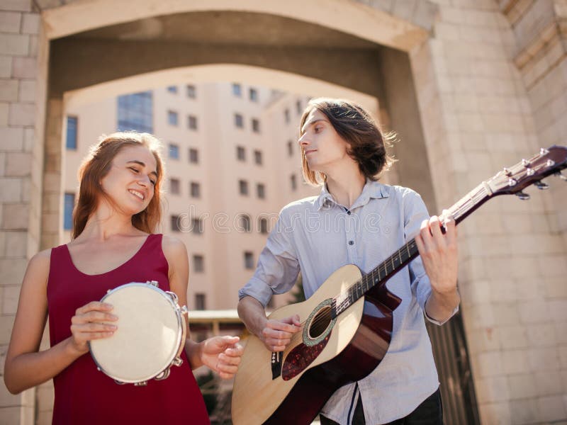 Street performer alternative indie music stock image Street performer alternative indie music stock image