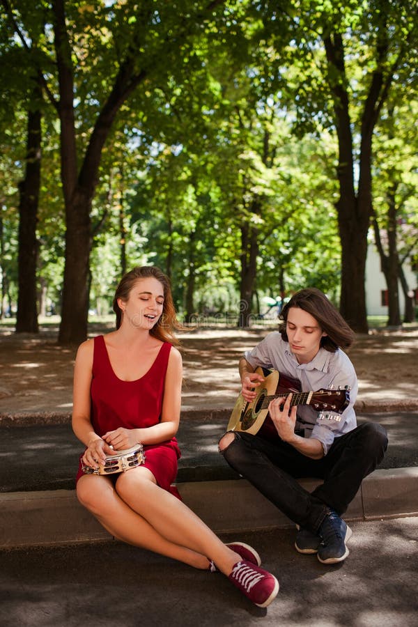 Street performer alternative indie music stock image Street performer alternative indie music stock image