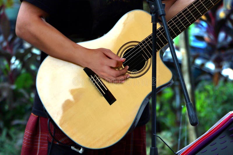 Street Performer Playing Guitar Stock Image Image of city, folk 59587265