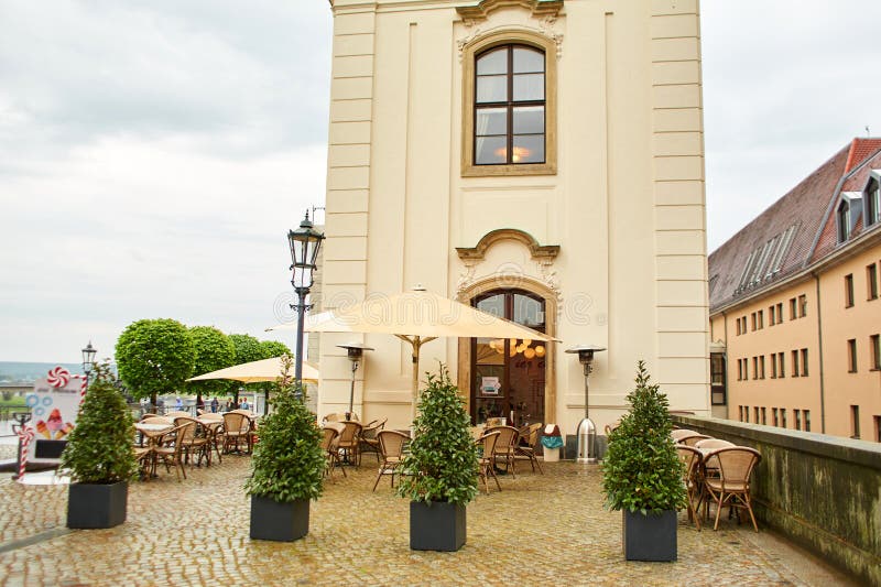 A Street Restaurant Set among the Beautiful Architecture on a Street in