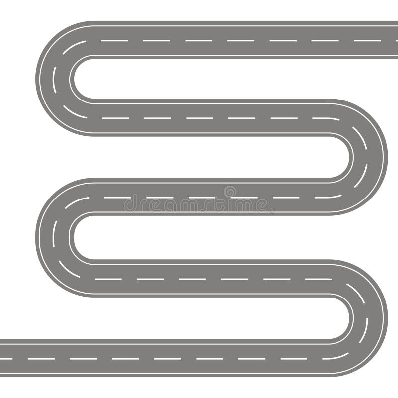 Street and road with footpaths and crossroads. Vector vector illustration