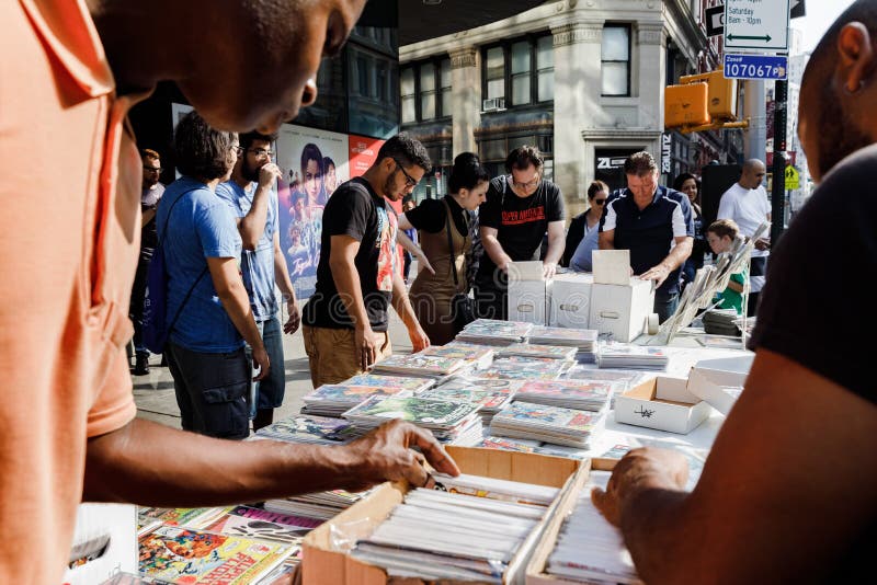 Street sale of comics in Manhattan in New York City