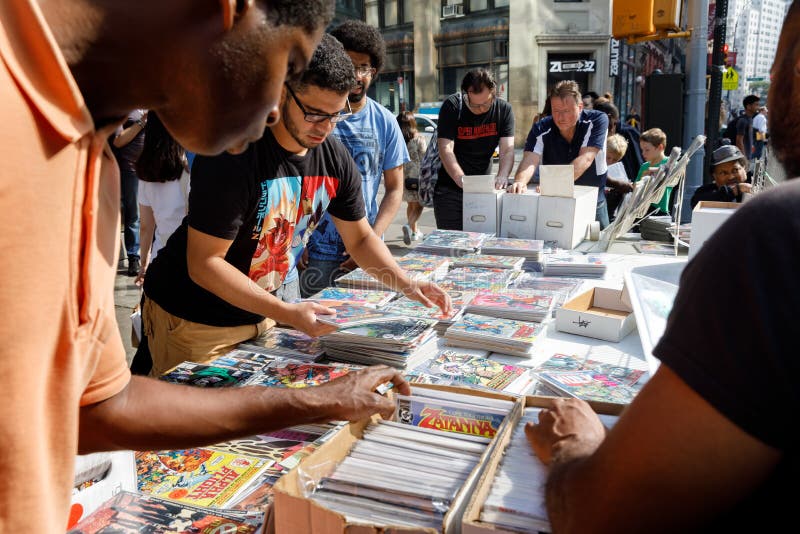 Street sale of comics in Manhattan in New York City