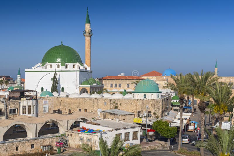 The Al Jazzar Mosque in the old city of Akko Acre, Israel. stock image The Al Jazzar Mosque in the old city of Akko Acre, Israel. stock image