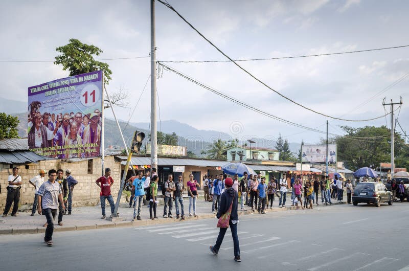 Street Scene in Downtown Dili City in East Timor Leste Editorial