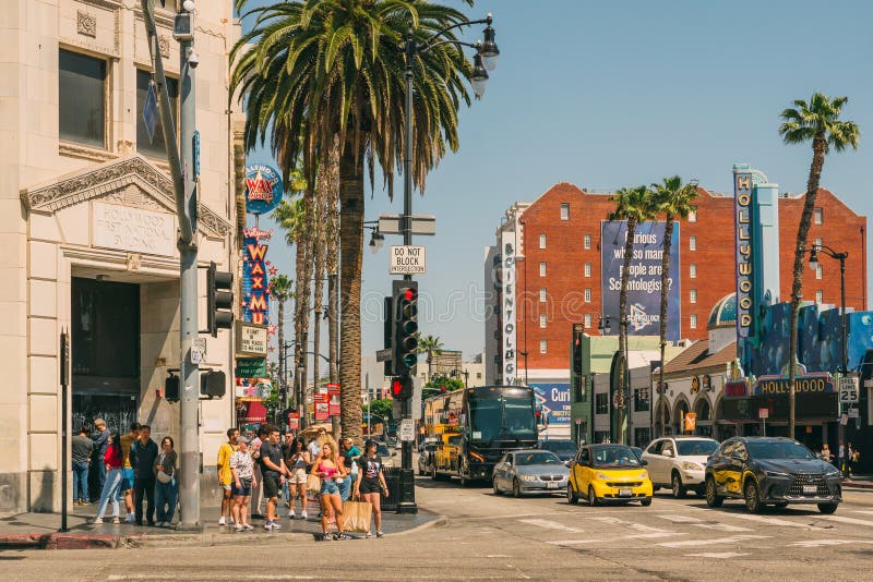 Street Scene. the Intersection of Hollywood Boulevard and Highland ...