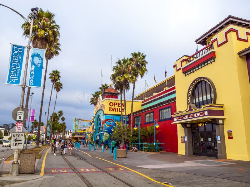 Street scene in Santa Cruz in California