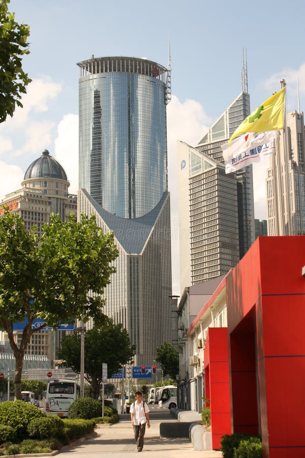Street of Shanghai (Pudong) stock photo