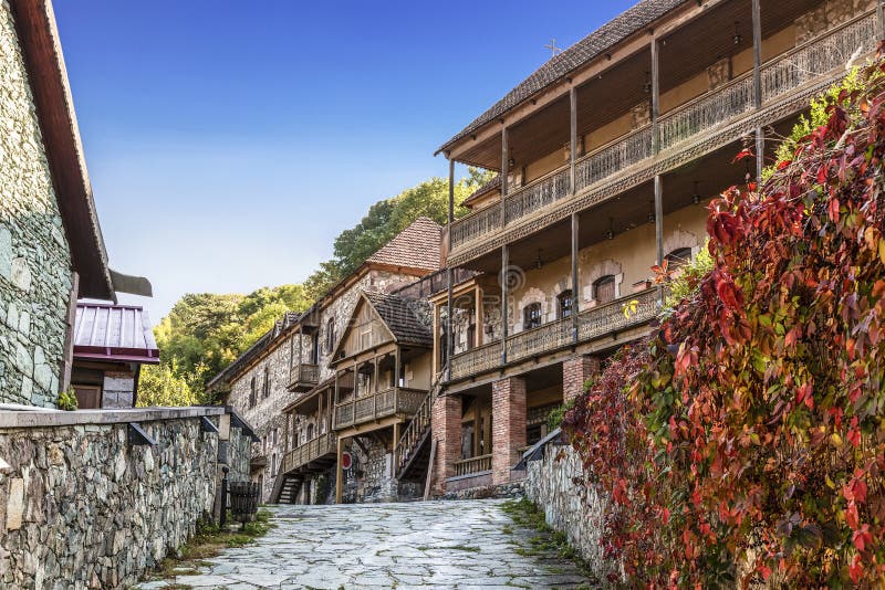 Street Sharambeyan in the town of Dilijan with old houses. Armenia royalty free stock image Street Sharambeyan in the town of Dilijan with old houses. Armenia royalty free stock image