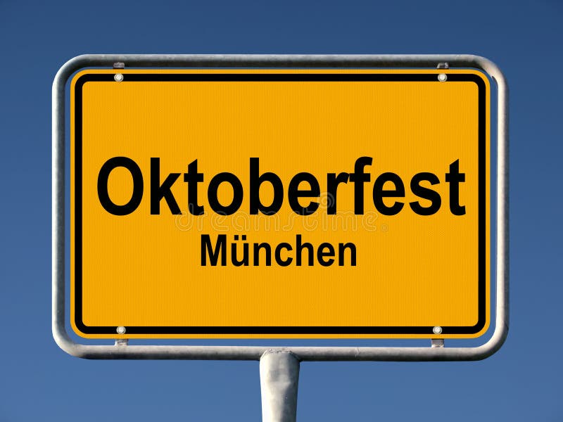 Street sign Oktoberfest in Munich stock photo Street sign Oktoberfest in Munich stock photo