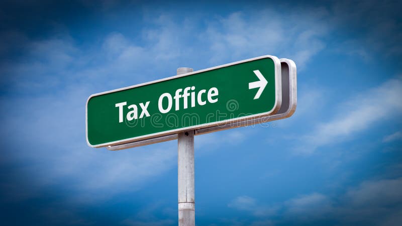 Street Sign to Tax Office stock image. Image of taxes - 180091443