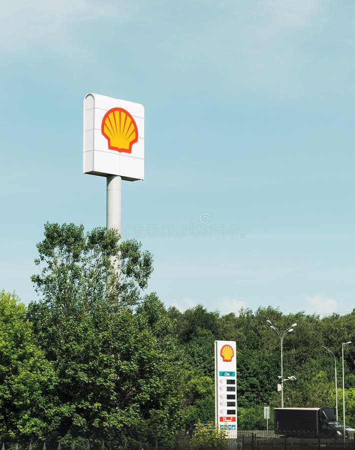 Street Signs of the Gasstation Shell Editorial Photography Image of