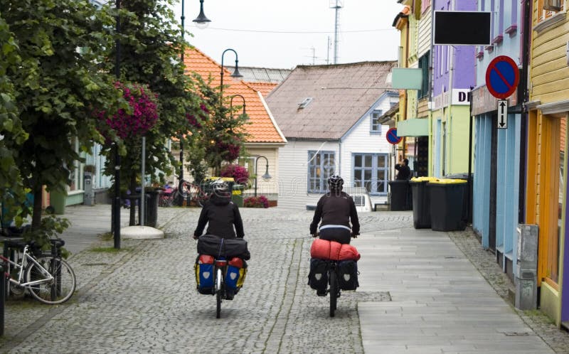 Street of Stavanger, cyclists