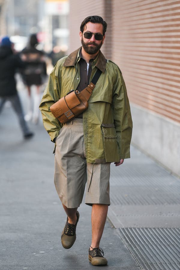 Street Style during Milan Fashion Week Men`s Editorial Image - Image of ...