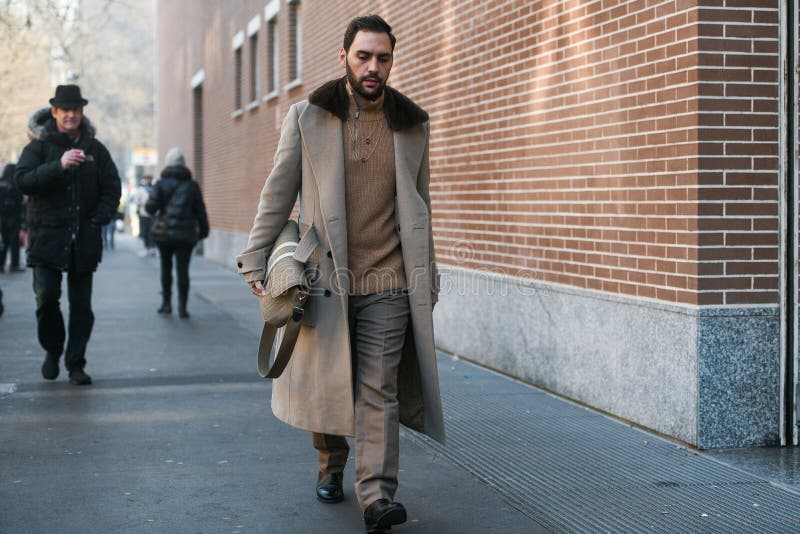 Street Style during Milan Fashion Week Men`s Editorial Photography ...