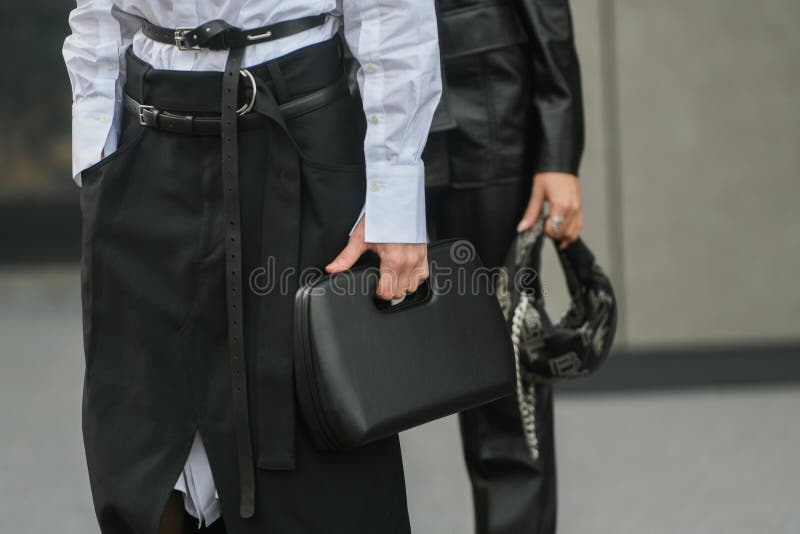 Man with Black Leather Versace Backpack before Frankie Morello Fashion  Show, Milan Fashion Week Editorial Photography - Image of accessory, milan:  194299012