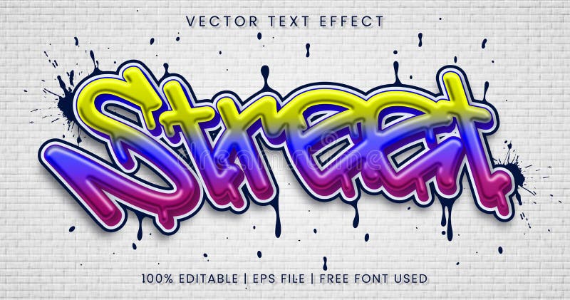 Street Editable Text Effect Style Stock Vector - Illustration of ...