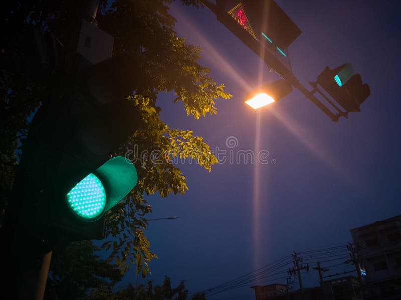 Street Traffic Light in the Morning Time. Stock Image Image of sign