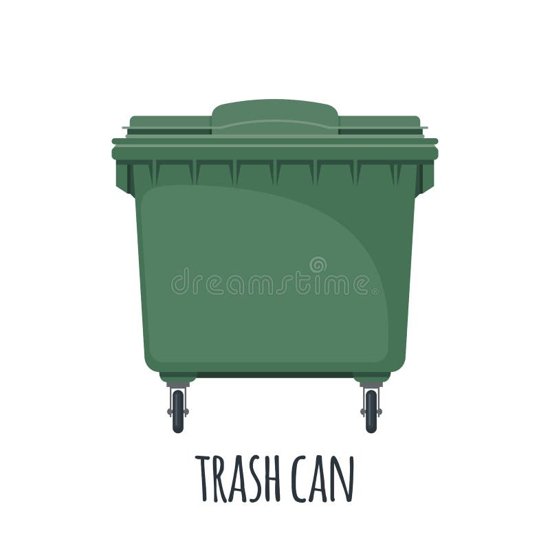 Street trash bin garbage icon in flat style isolated on white background stock illustration