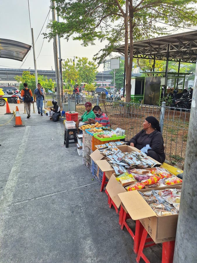 Street Vendor of Traditional Snacks Editorial Stock Photo - Image of