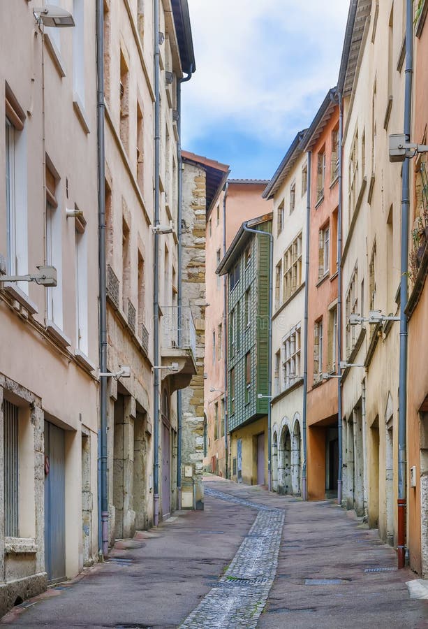 Street in Vienne, France stock photo. Image of narrow - 162061786