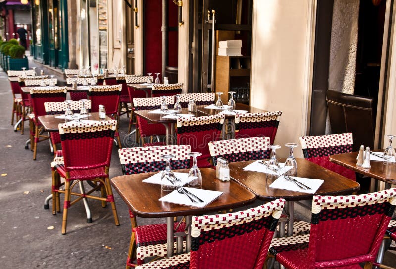 Street view of a Cafe terrace royalty free stock images