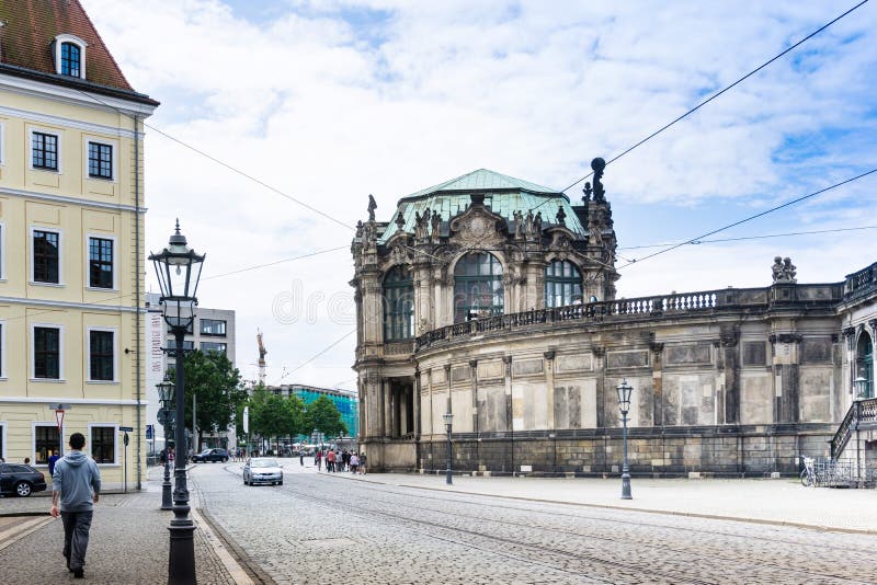 Street View of Downtown Dresden, Germany Editorial Image Image of
