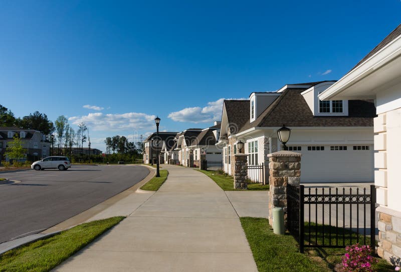 Street view stock photo. Image of bushes, fall, mortgage 53638010