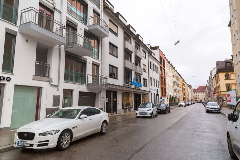 Street View from a Residential Area of Munich, Germany Editorial Photography Image of