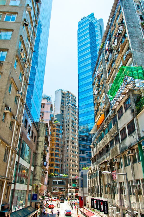 Aerial Street View in Wan Chai, Hong Kong Editorial Photo - Image of