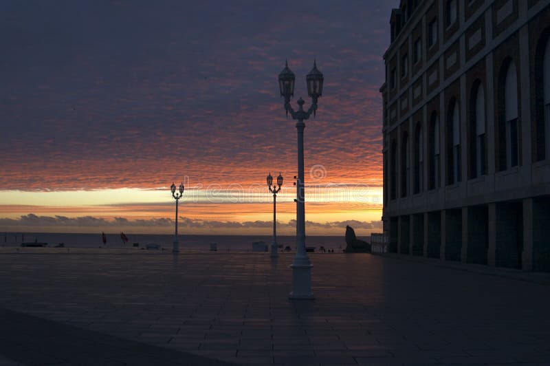 Streetlamp at sunrise