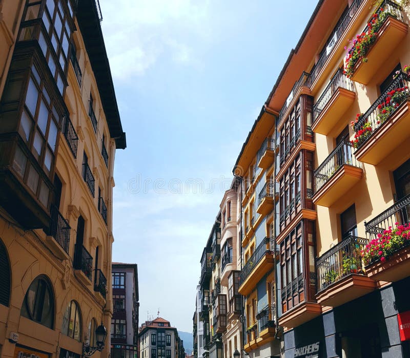 Streets of Bilbao stock image