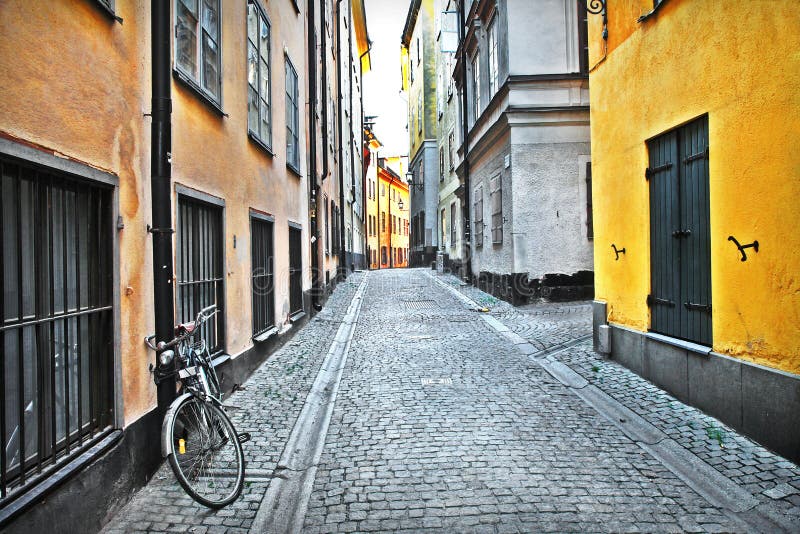 Streets of old town . Stocholm