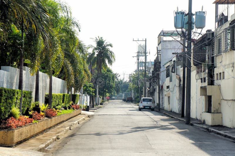The Streets of the Philippine Cities. City Landscape Stock Photo