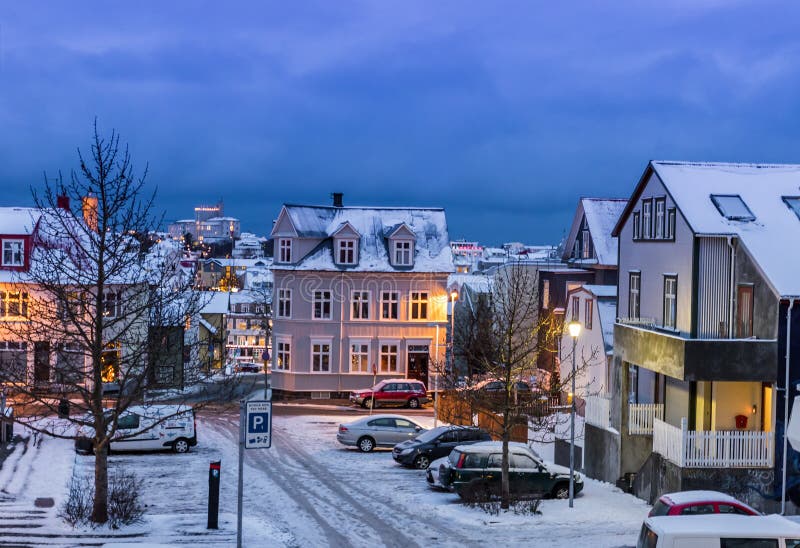 picture Reykjavik Time streets in reykjavik at christmas time